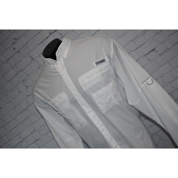 Columbia PFG Performance Fishing Gear Shirt Mens Size XL White Vented - Picture 7 of 7